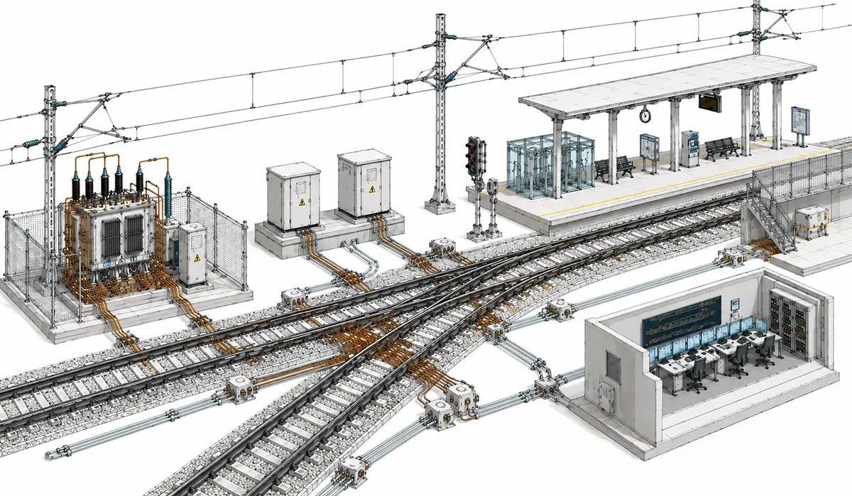 Infrastruktura kolejowa — schemat obiektów