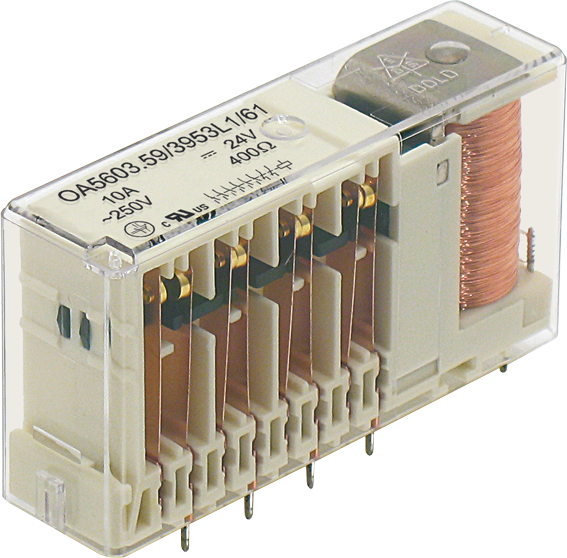 OA 5603/39 — przekaźnik sygnałowy PCB z zestykami wymuszonymi wg EN 50578 (UIC 736), 8 zestyków — DOLD
