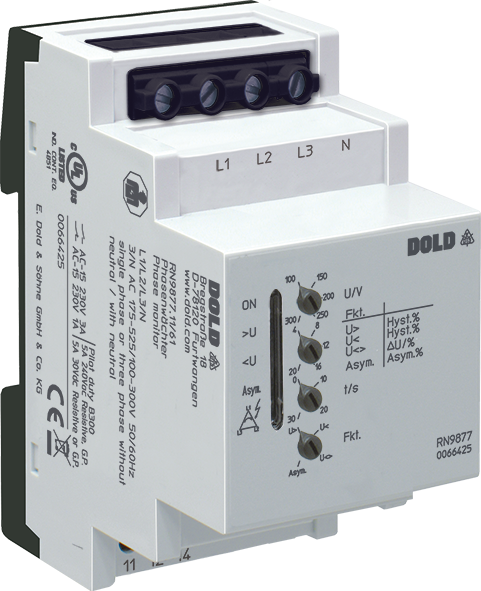 RN 9877, RL 9877 — przekaźnik kontroli faz bez napięcia pomocniczego (VARIMETER PRO) — DOLD
