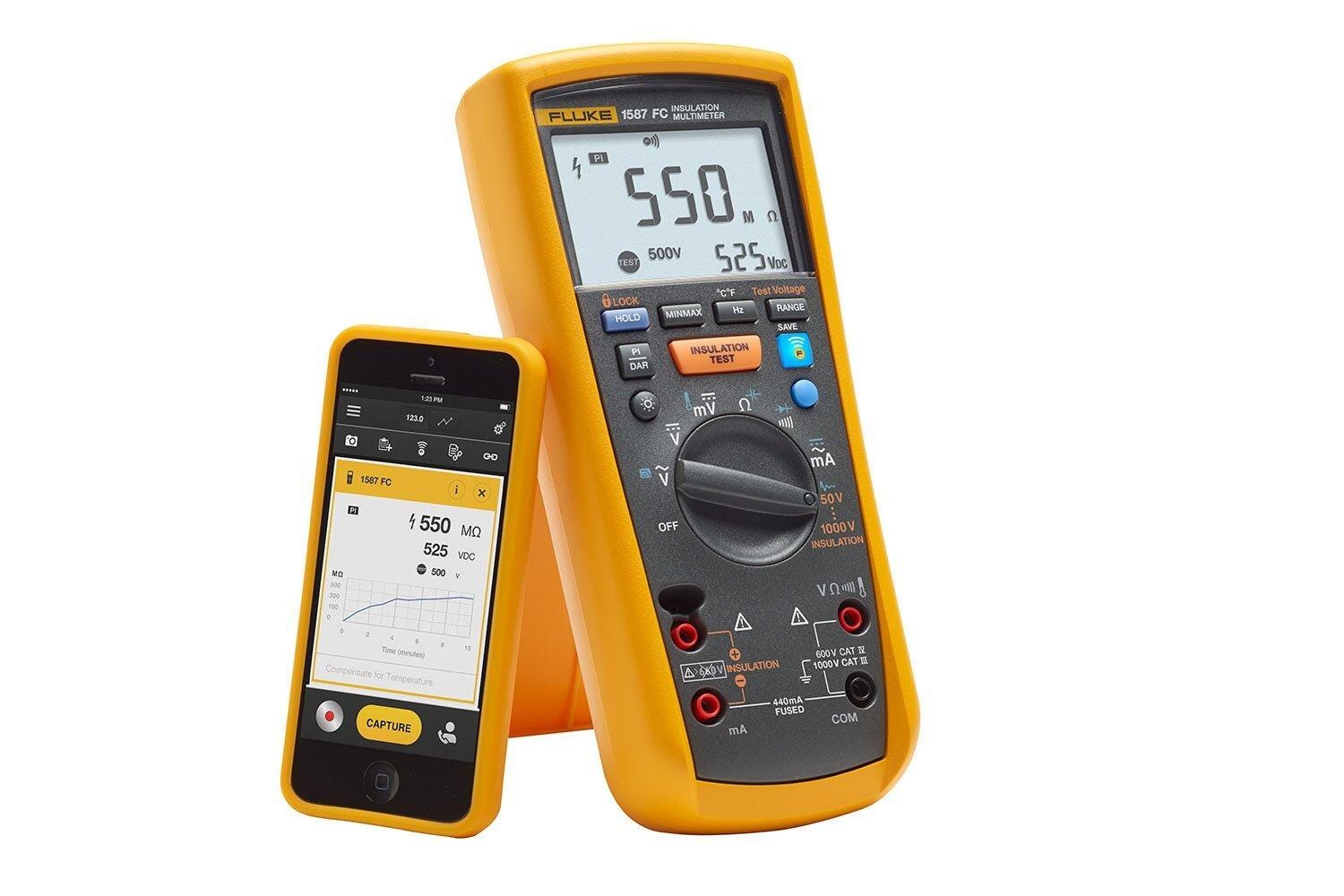 Multimetr z testerem izolacji Fluke 1587 FC (napięcia testu 50–1000 V) — Fluke