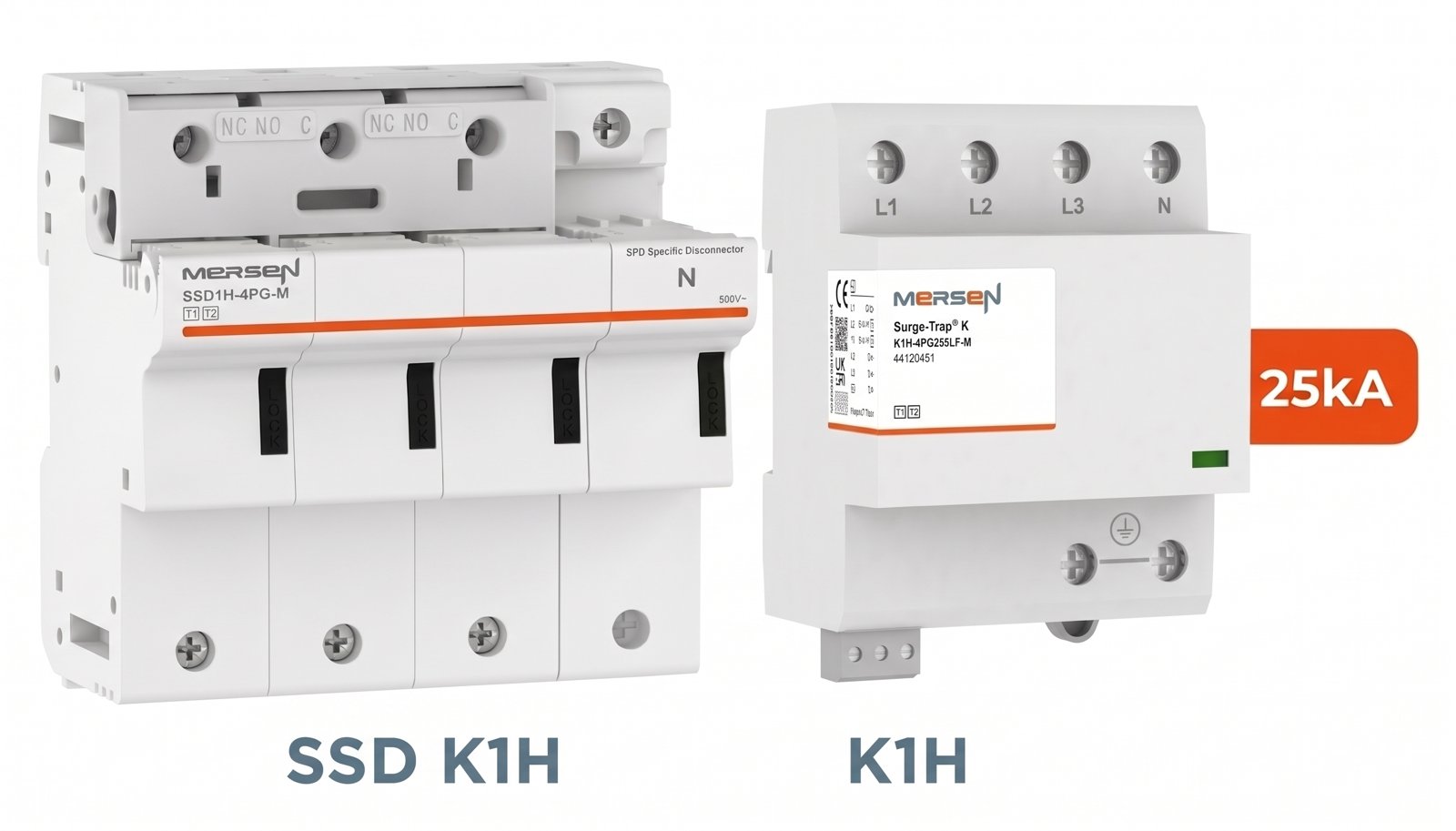 Zestaw SSD K1H (SSD1H-4PG-M) z ogranicznikiem Surge-Trap K1H-4PG255LF-M, prąd udarowy 25 kA na biegun